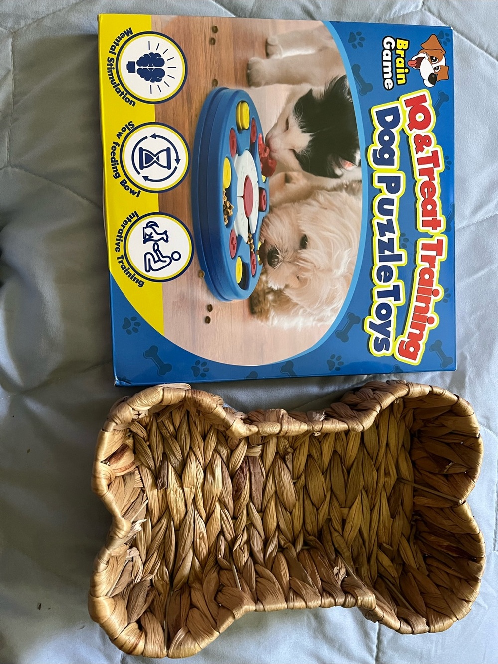 IQ & Treat Training Dog Puzzle Toys - Blue Box